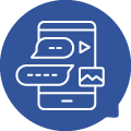 Social Media - Accent Blue Chat Bubble